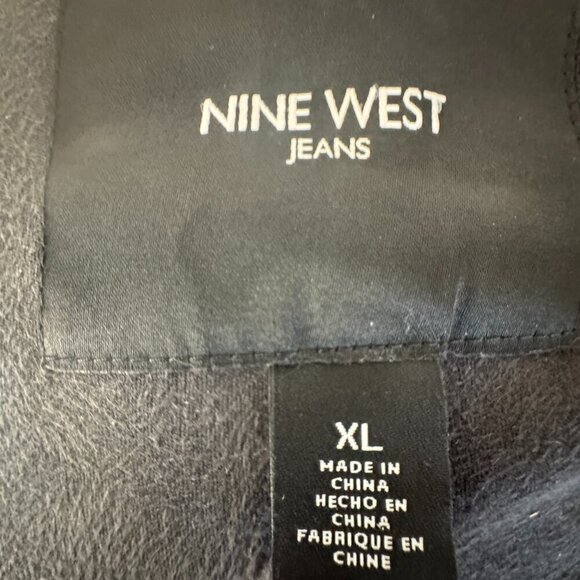Nine West Jeans Black Drape Front Jacket with Long Sleeves Size XL - Picture 9 of 9